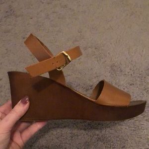 Brown Leather Wedges- Made in Italy!